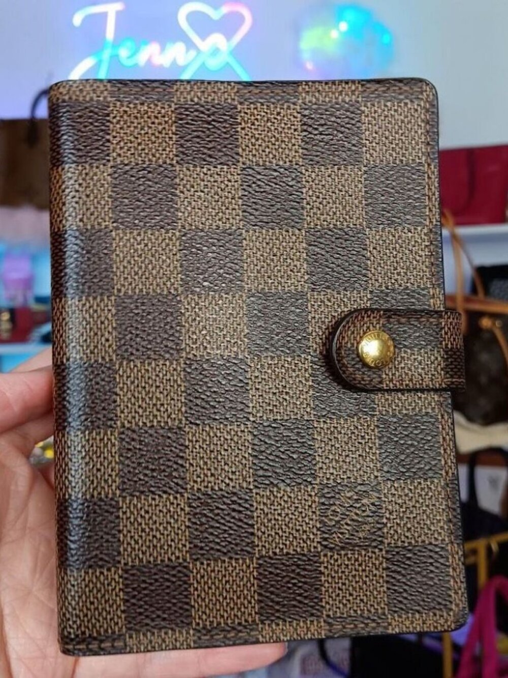 Louis Vuitton Damier Canvas Leather PM size Agenda Planner Holder/passport size